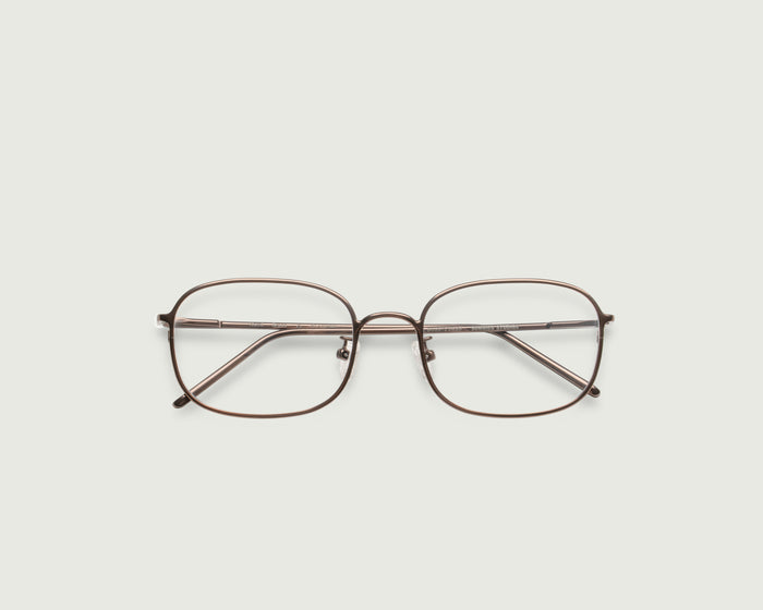 Brass::Nami Eyeglasses square Brown metal top