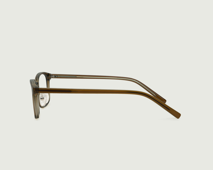 Amber Brown::Neal+ Eyeglasses rectangle brown  plant-based plastic side