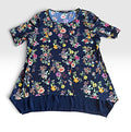 Nina Leonard Preowned great condition Size 1X Navy/multi Tunic