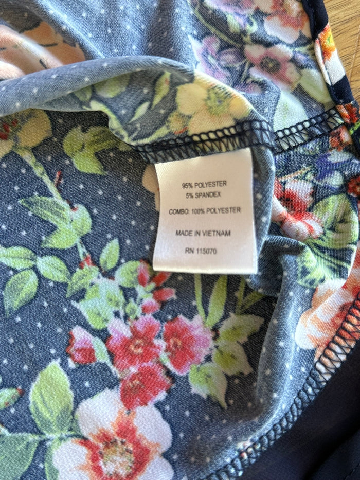 Nina Leonard Preowned great condition Size 1X Navy/multi Tunic