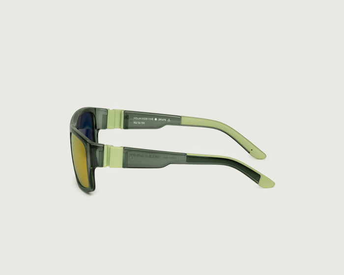 Vine Polarized::Nolan Kids Sunglasses square Green recycled polyester side