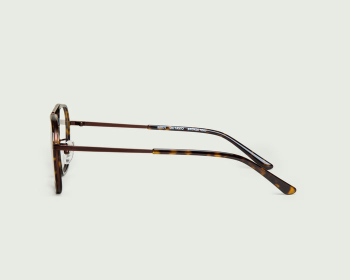 Bronze Tort::Octavio Eyeglasses pilot tort metal side