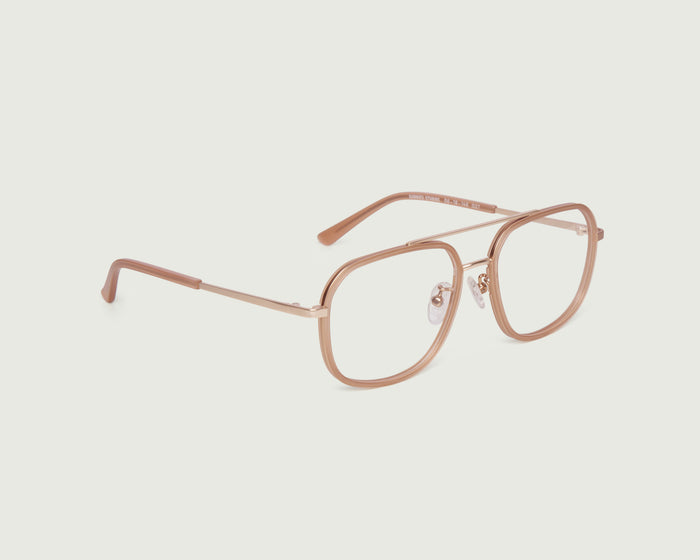 Toasted Peach::Octavio Eyeglasses pilot nude metal front diagonal
