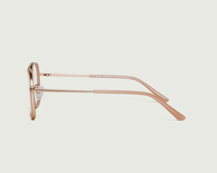 Toasted Peach::Octavio Eyeglasses pilot nude metal side