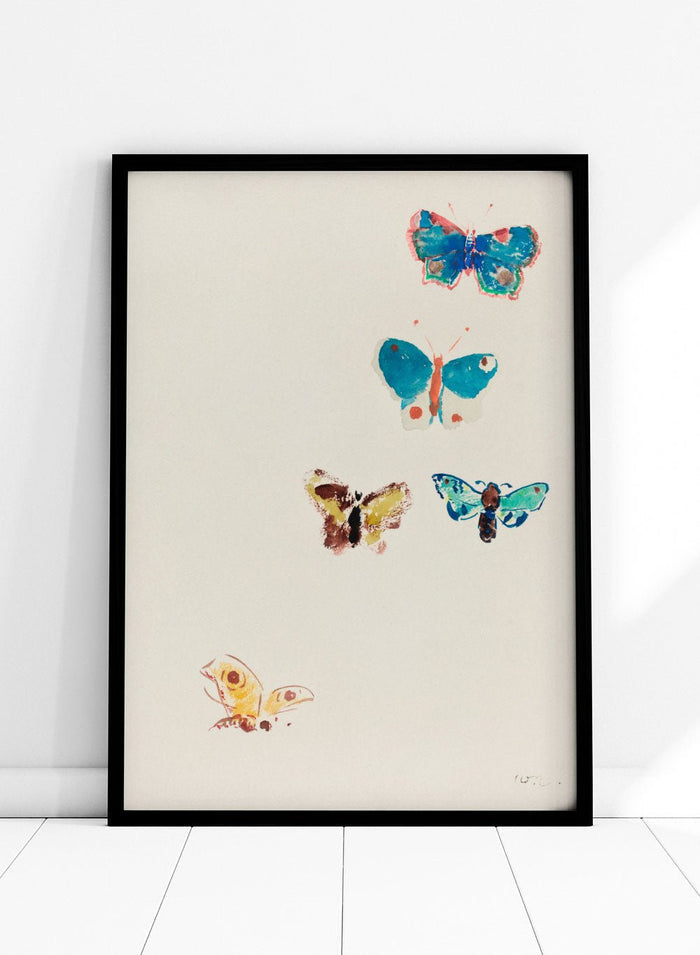 Odilon Redon Five Butterflies 1912 Art Print OR06_Sugar & Canvas
