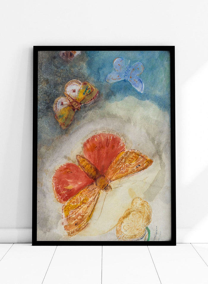 Odilon Redon Papillons et Fleur 1910 Art Print OR08_Sugar & Canvas
