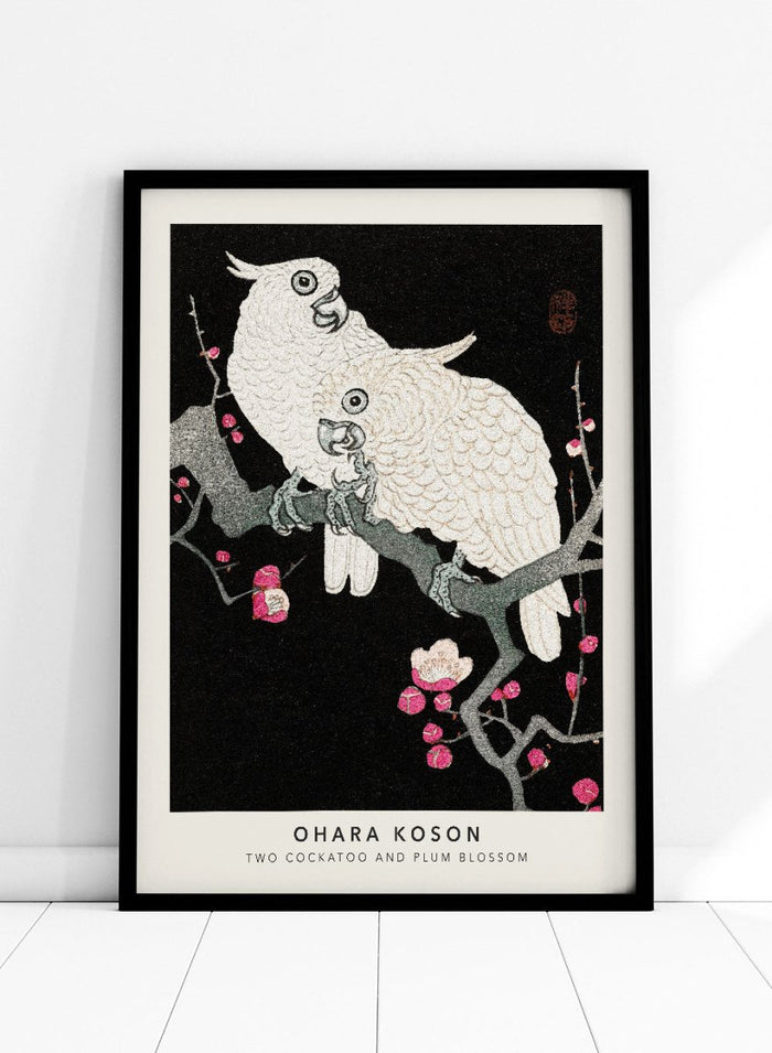 Ohara Koson " Two Cockatoo and Plum Blossom" Art Print_Sugar & Canvas_Ohara Koson