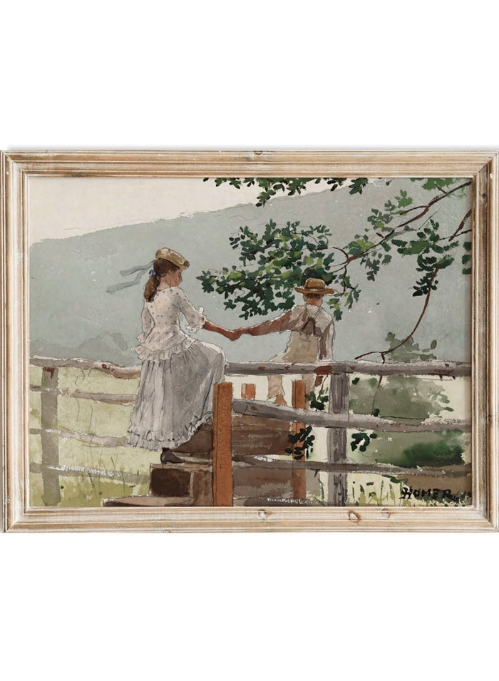 "On the Stile" Art Print_Sugar & Canvas_Winslow Homer