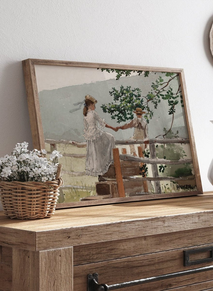 "On the Stile" Art Print_Sugar & Canvas_Winslow Homer