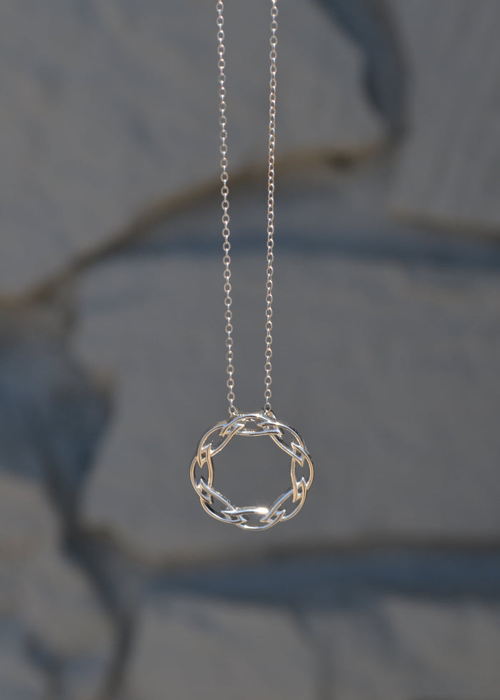 Open Circle Sterling Silver Necklace