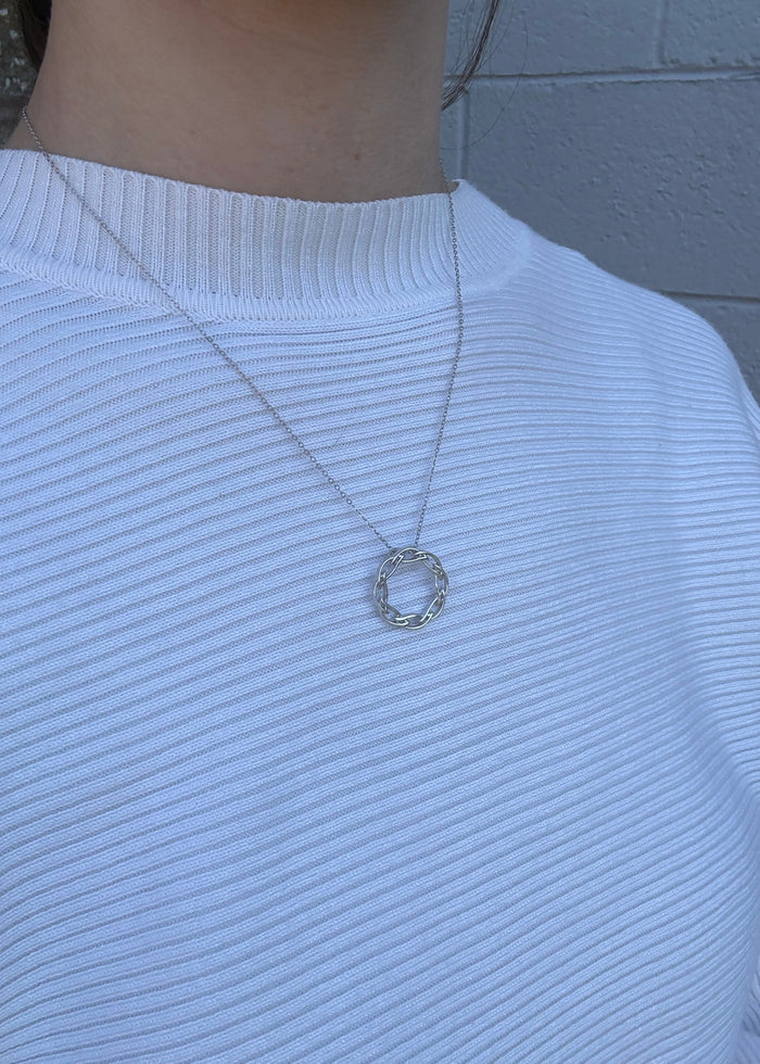 Open Circle Sterling Silver Necklace
