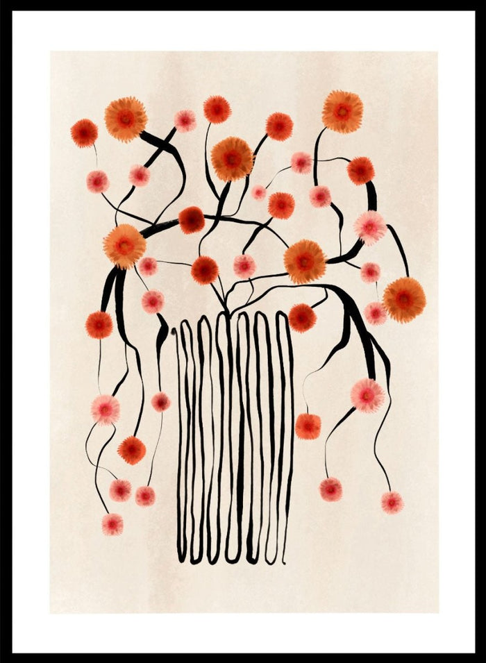 Orange Flowers in Abstract Vase Art Print_Sugar & Canvas_Sugar & Canvas