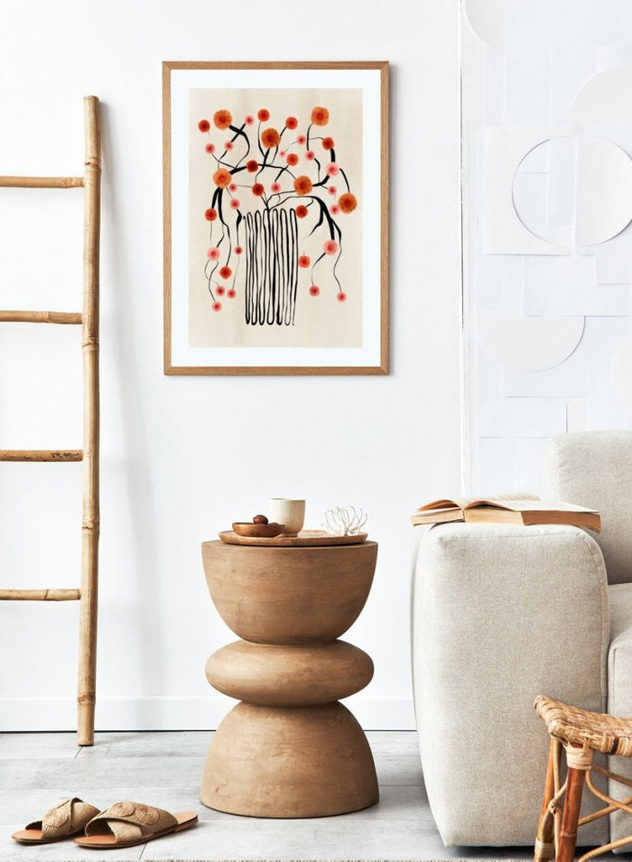 Orange Flowers in Abstract Vase Art Print_Sugar & Canvas_Sugar & Canvas