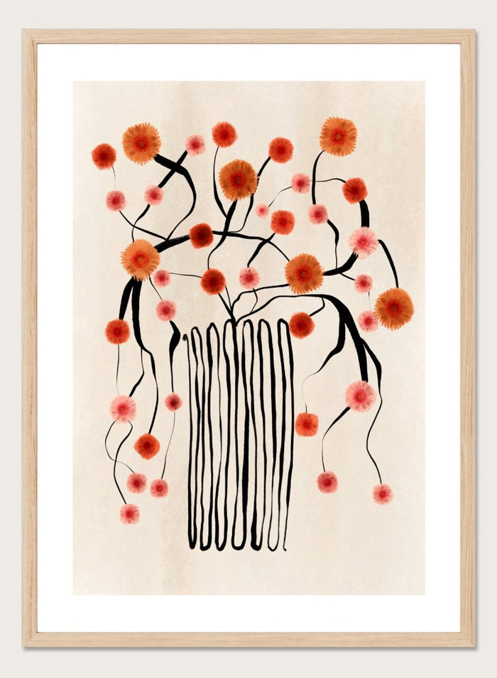 Orange Flowers in Abstract Vase Art Print_Sugar & Canvas_Sugar & Canvas