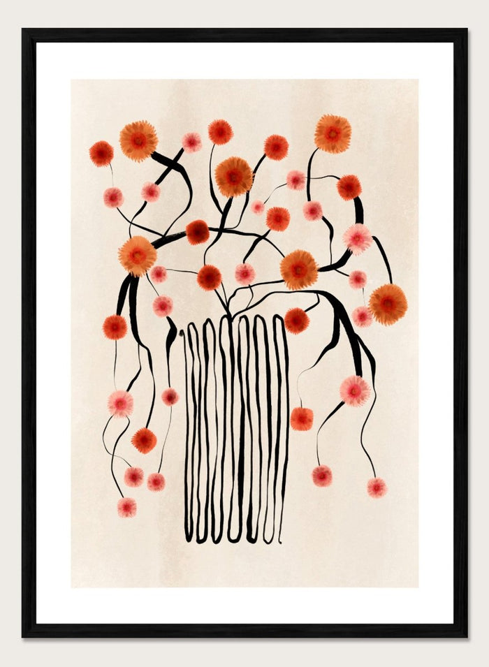 A4/8x12 inches (Framing Available) / Black Wood Frame