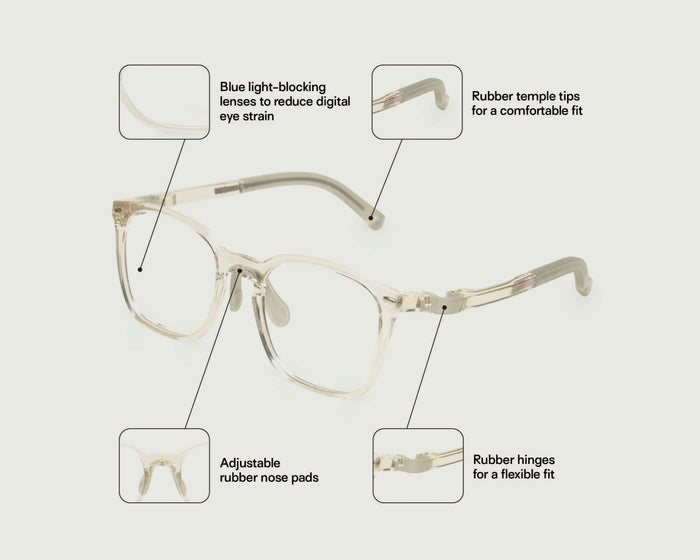 Jellyfish::Otto Kids Eyeglasses square clear castor seed front diagonal