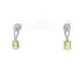 Oval Peridot Sterling Silver Drop Earrings