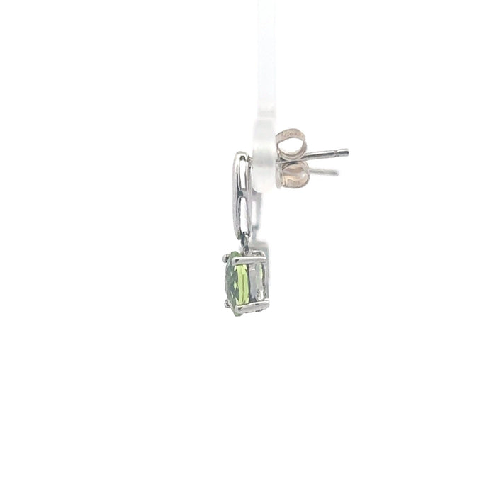 Oval Peridot Sterling Silver Drop Earrings