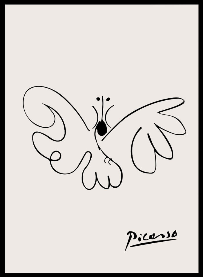 Pablo Picasso Butterfly Sketch Line Art Print_Sugar & Canvas_Picasso
