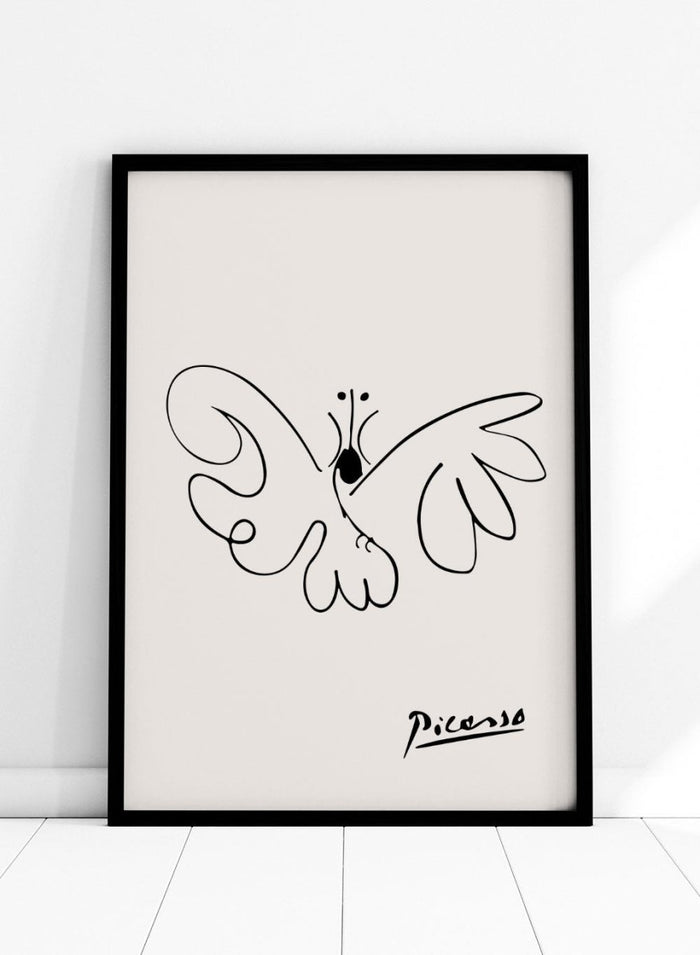 Pablo Picasso Butterfly Sketch Line Art Print_Sugar & Canvas_Picasso