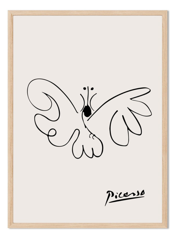 Pablo Picasso Butterfly Sketch Line Art Print_Sugar & Canvas_Picasso