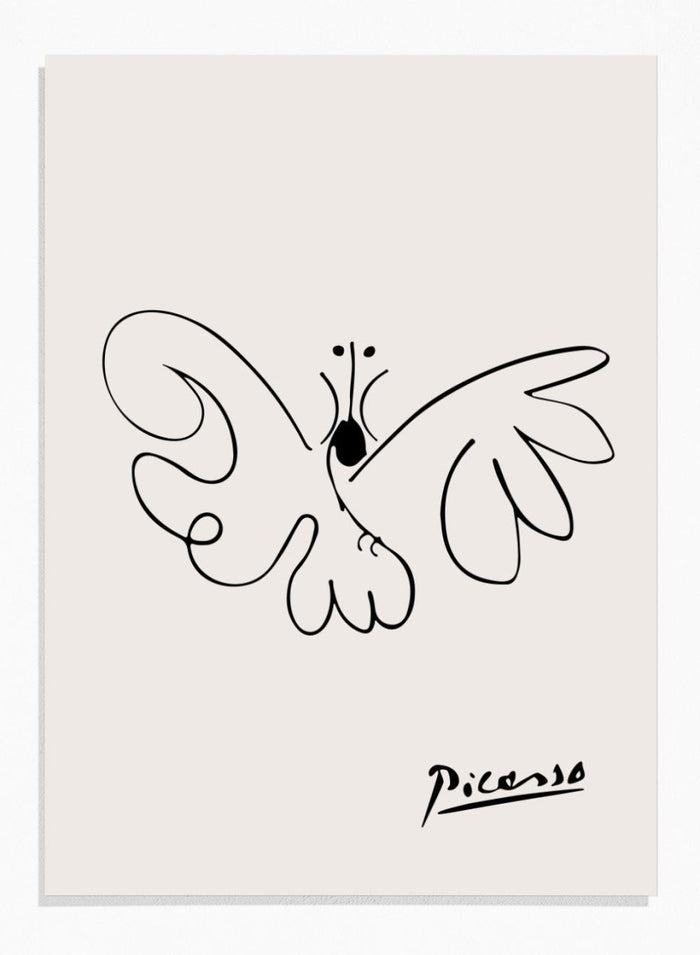 Pablo Picasso Butterfly Sketch Line Art Print_Sugar & Canvas_Picasso