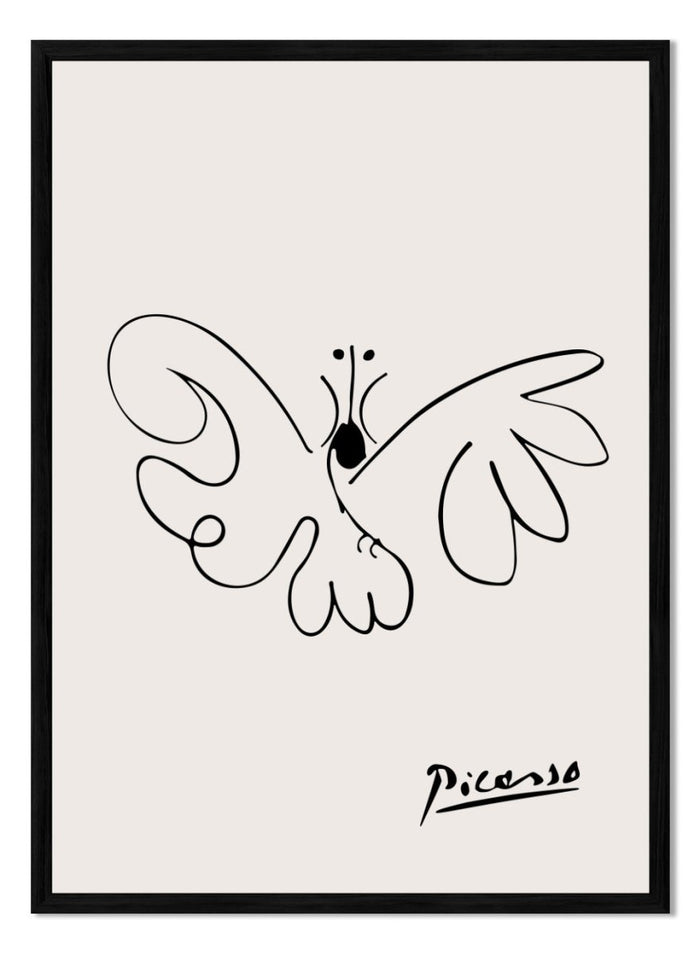 Pablo Picasso Butterfly Sketch Line Art Print_Sugar & Canvas_Picasso