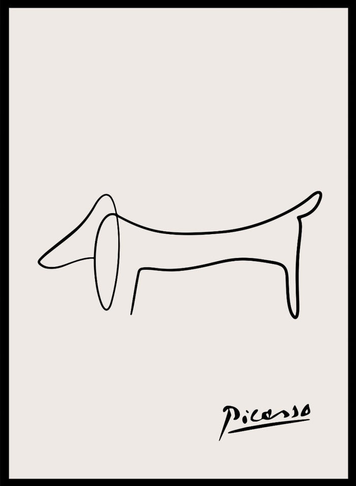 Pablo Picasso Dog Sketch Line Art Print_Sugar & Canvas_Picasso