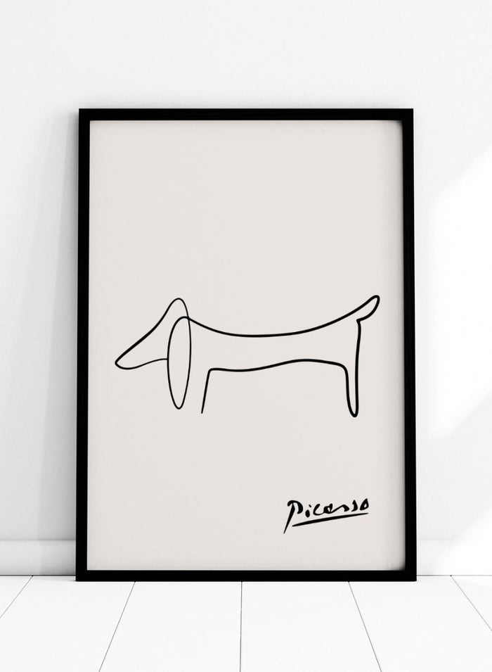 Pablo Picasso Dog Sketch Line Art Print_Sugar & Canvas_Picasso