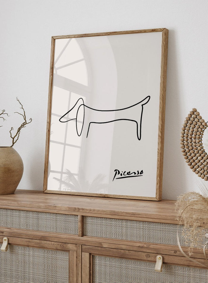 Pablo Picasso Dog Sketch Line Art Print_Sugar & Canvas_Picasso