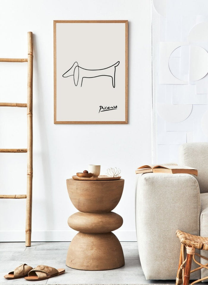 Pablo Picasso Dog Sketch Line Art Print_Sugar & Canvas_Picasso