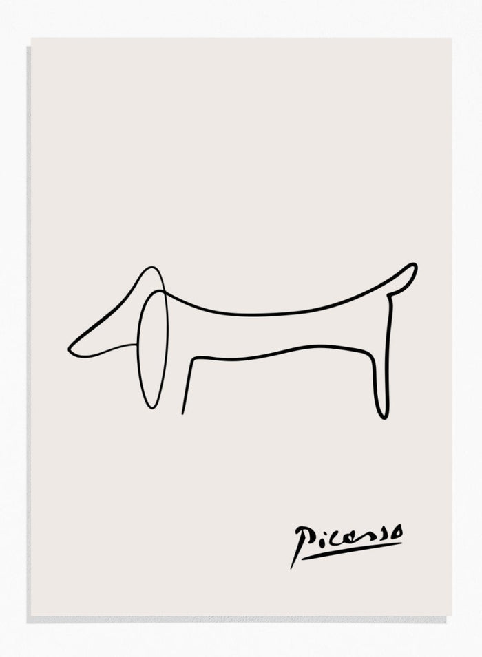 Pablo Picasso Dog Sketch Line Art Print_Sugar & Canvas_Picasso