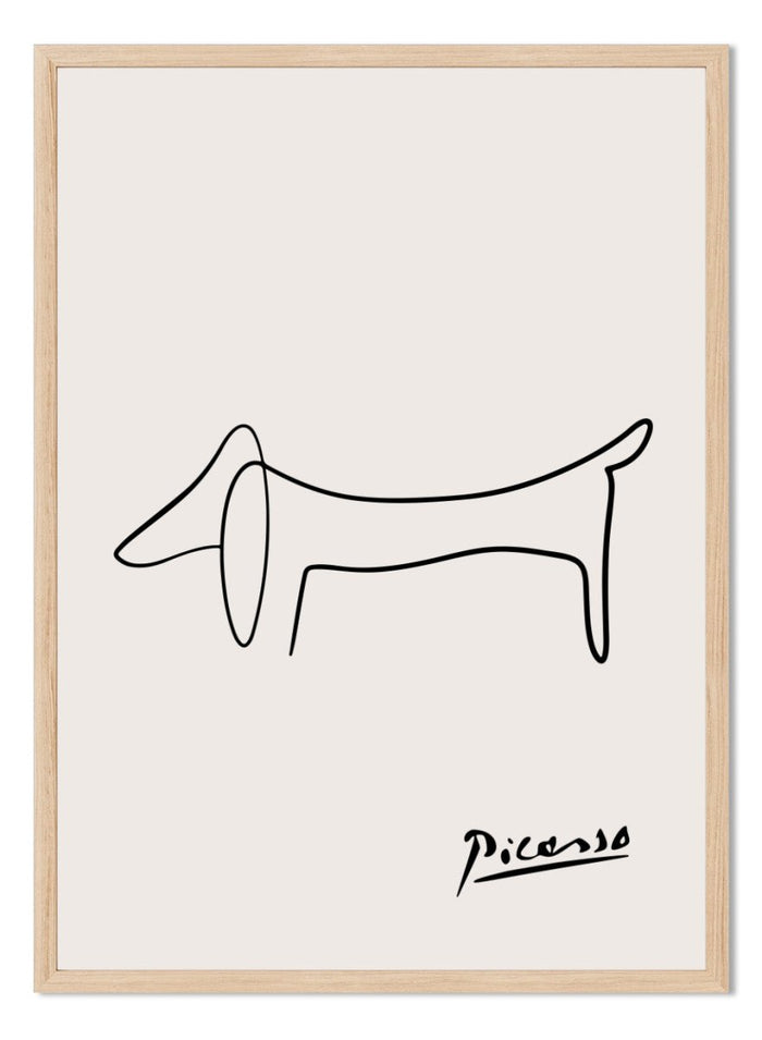 Pablo Picasso Dog Sketch Line Art Print_Sugar & Canvas_Picasso