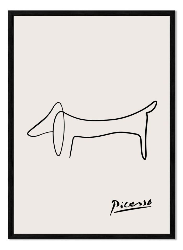 Pablo Picasso Dog Sketch Line Art Print_Sugar & Canvas_Picasso
