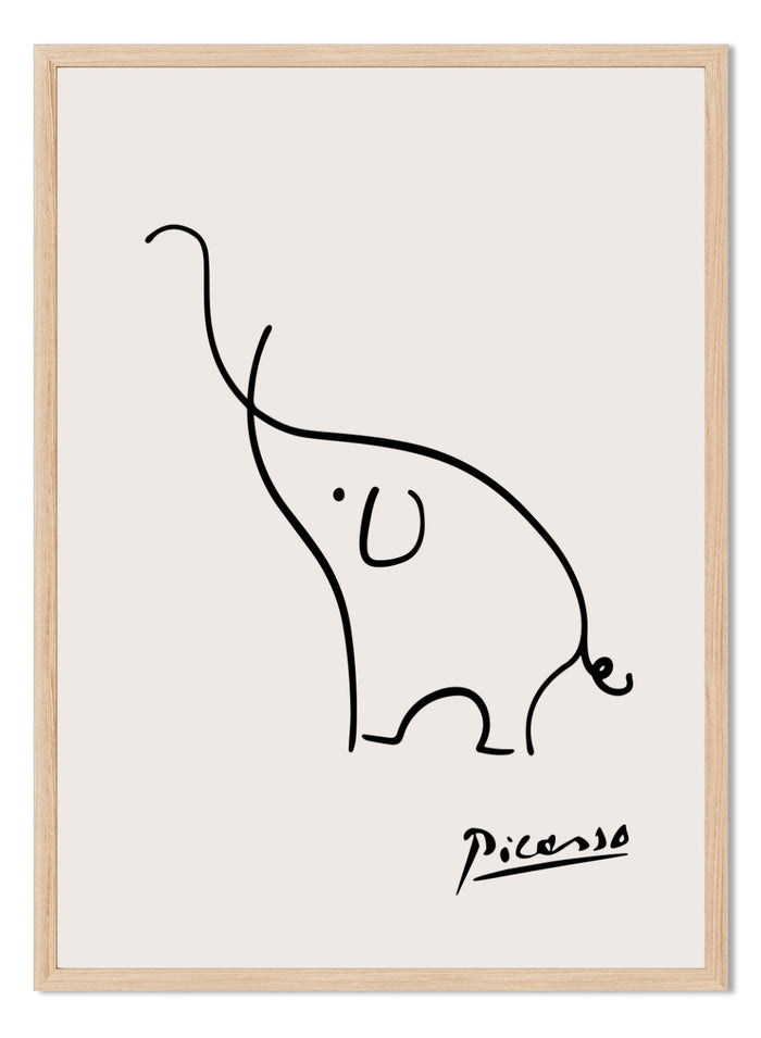 Pablo Picasso Elephant Sketch Line Art Print