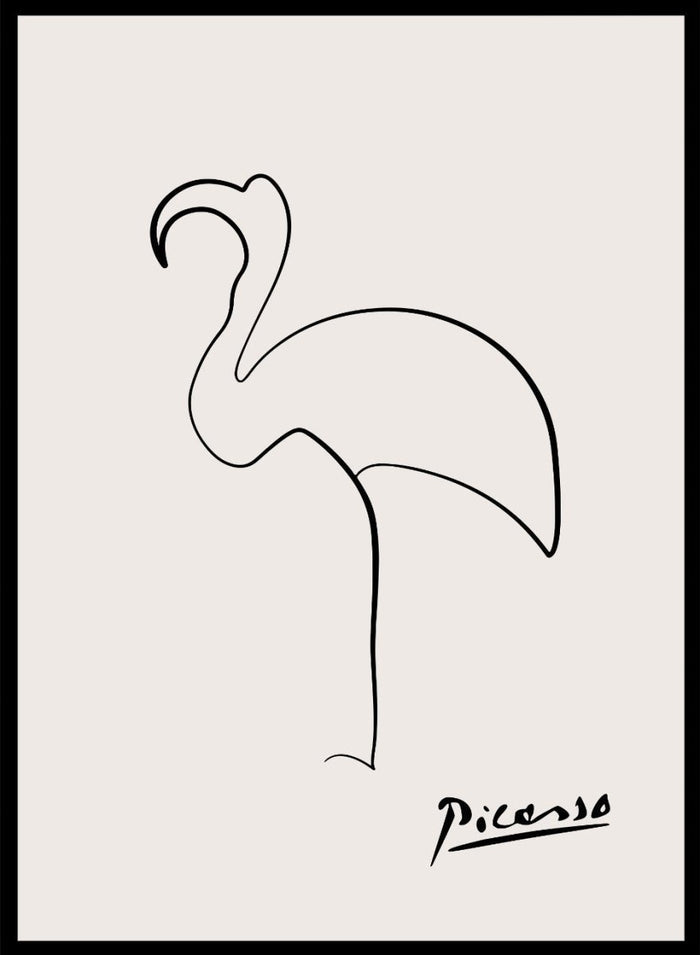 Pablo Picasso Flamingo Sketch Line Art Print_Sugar & Canvas_Picasso