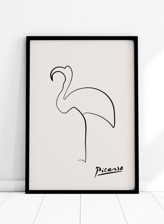 Pablo Picasso Flamingo Sketch Line Art Print_Sugar & Canvas_Picasso