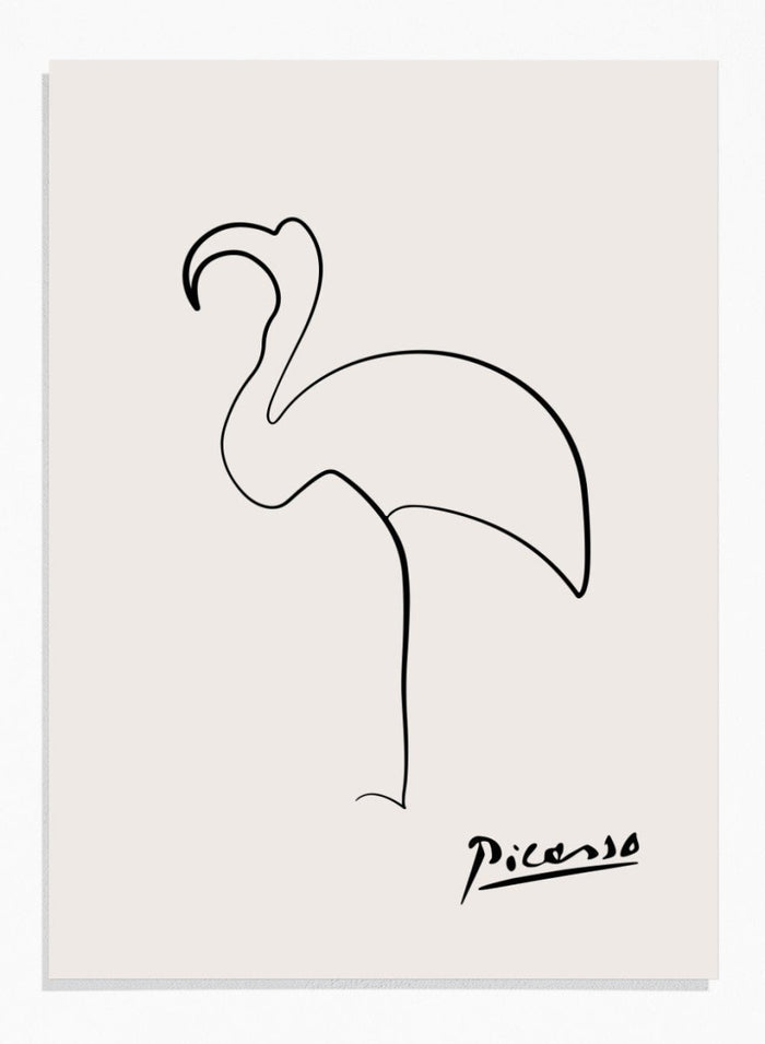 Pablo Picasso Flamingo Sketch Line Art Print_Sugar & Canvas_Picasso