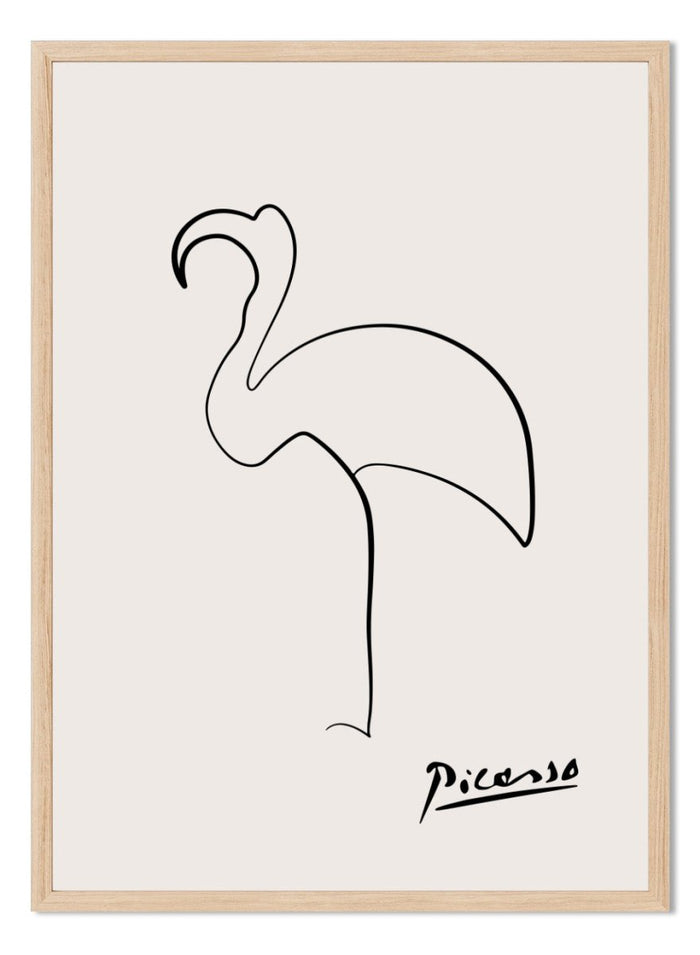 Pablo Picasso Flamingo Sketch Line Art Print_Sugar & Canvas_Picasso