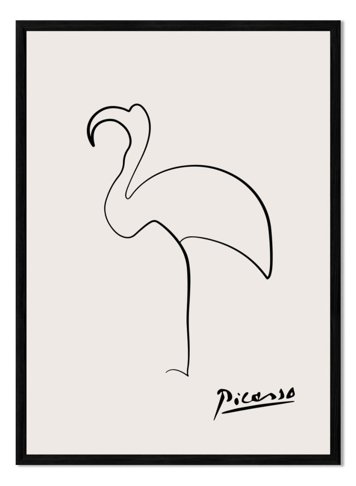 Pablo Picasso Flamingo Sketch Line Art Print_Sugar & Canvas_Picasso