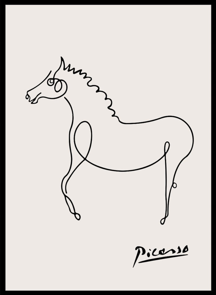 Pablo Picasso Horse Sketch Line Art Print_Sugar & Canvas_Picasso