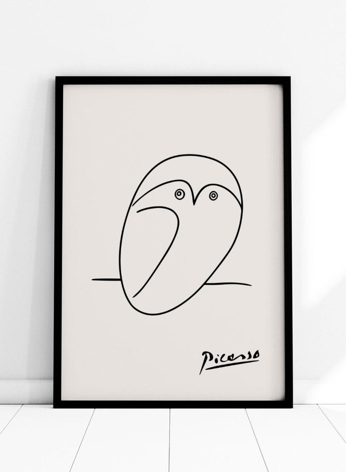 Pablo Picasso Owl Sketch Line Art Print_Sugar & Canvas_Picasso