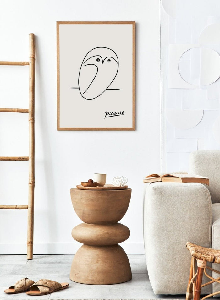 Pablo Picasso Owl Sketch Line Art Print_Sugar & Canvas_Picasso