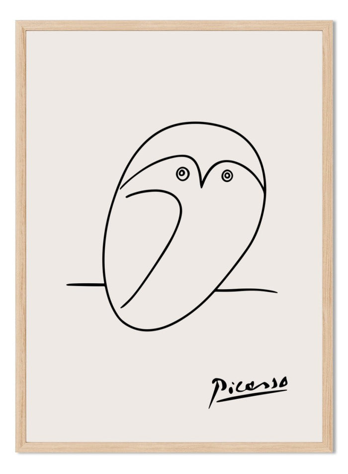 Pablo Picasso Owl Sketch Line Art Print_Sugar & Canvas_Picasso