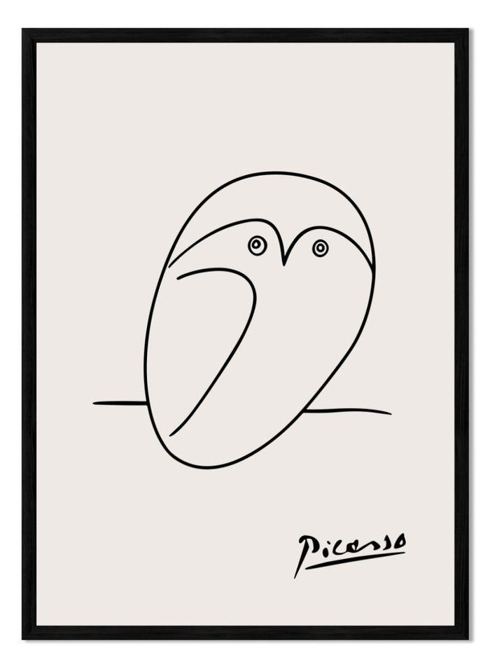 Pablo Picasso Owl Sketch Line Art Print_Sugar & Canvas_Picasso