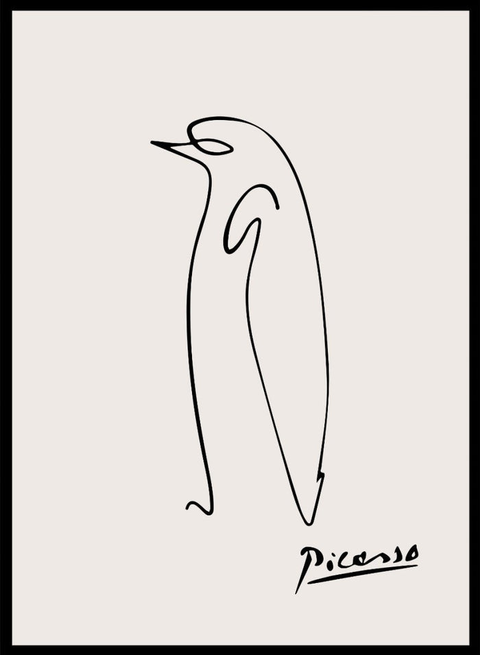 Pablo Picasso Penguin Sketch Line Art Print_Sugar & Canvas_Picasso