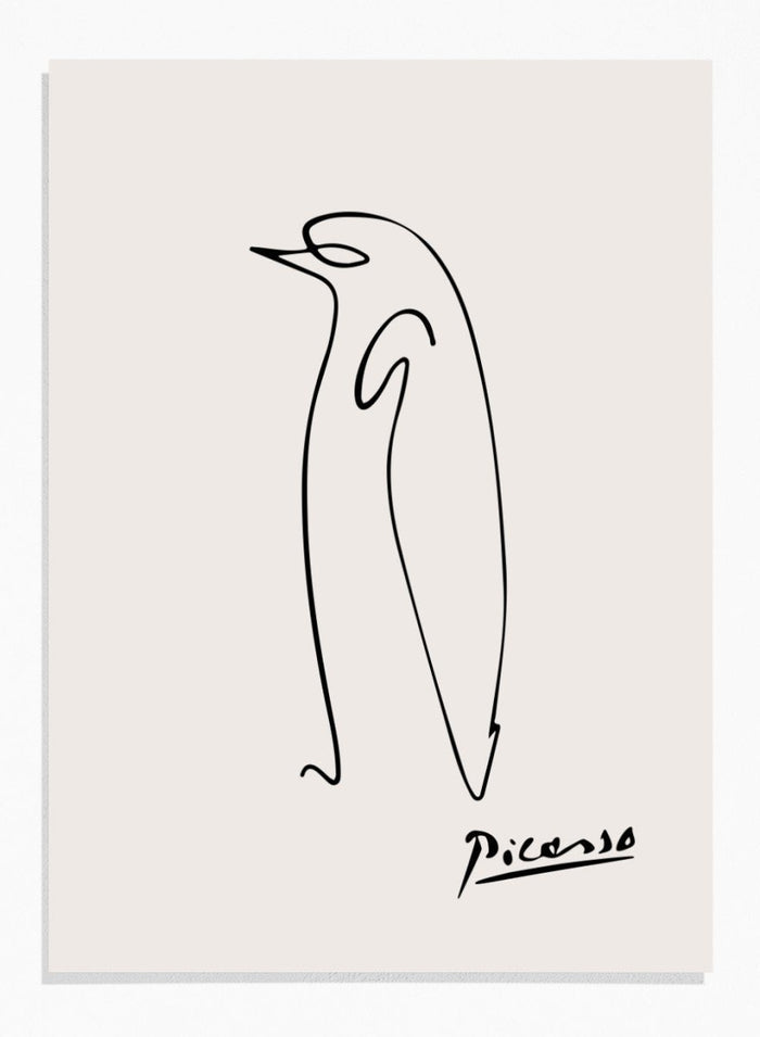 Pablo Picasso Penguin Sketch Line Art Print_Sugar & Canvas_Picasso
