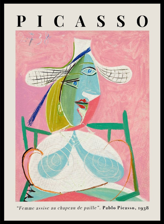 Pablo Picasso Seated Woman with a Straw Hat Art Print_Sugar & Canvas_Picasso