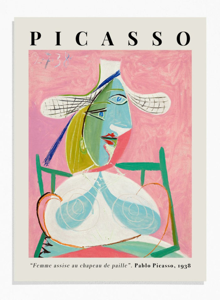 Pablo Picasso Seated Woman with a Straw Hat Art Print_Sugar & Canvas_Picasso