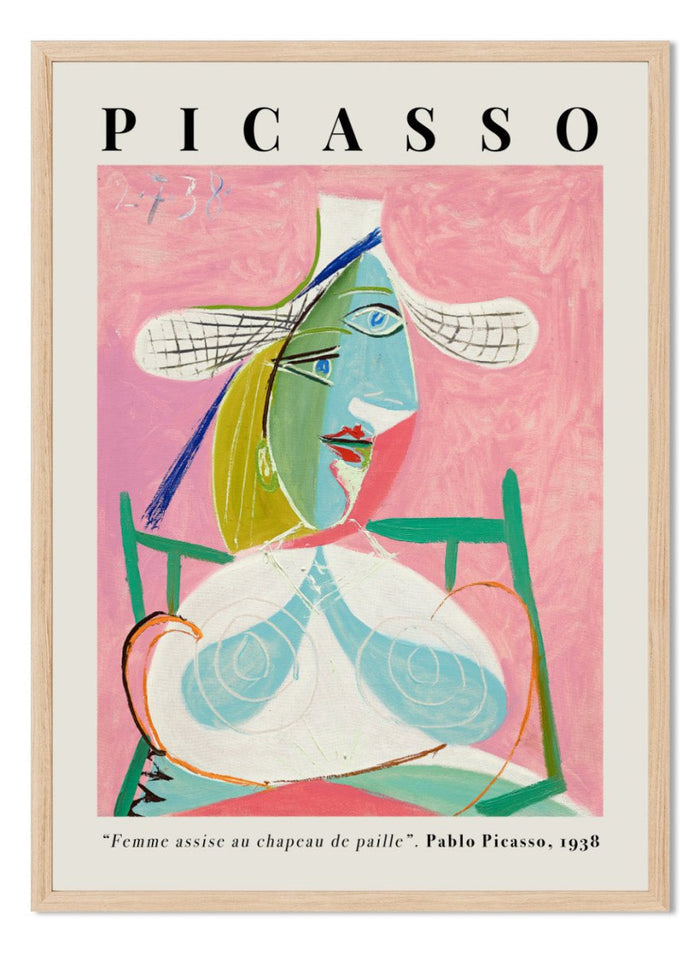 Pablo Picasso Seated Woman with a Straw Hat Art Print_Sugar & Canvas_Picasso